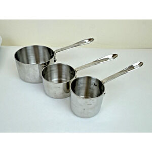 All-Clad Stainless Steel 3 piece Measuring Cup Set 1 -1/2, 3/4, 2/3 cup